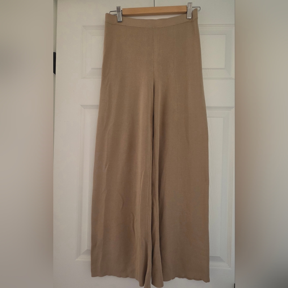 Zara Wide Leg Tan Lounge Pants-Size M